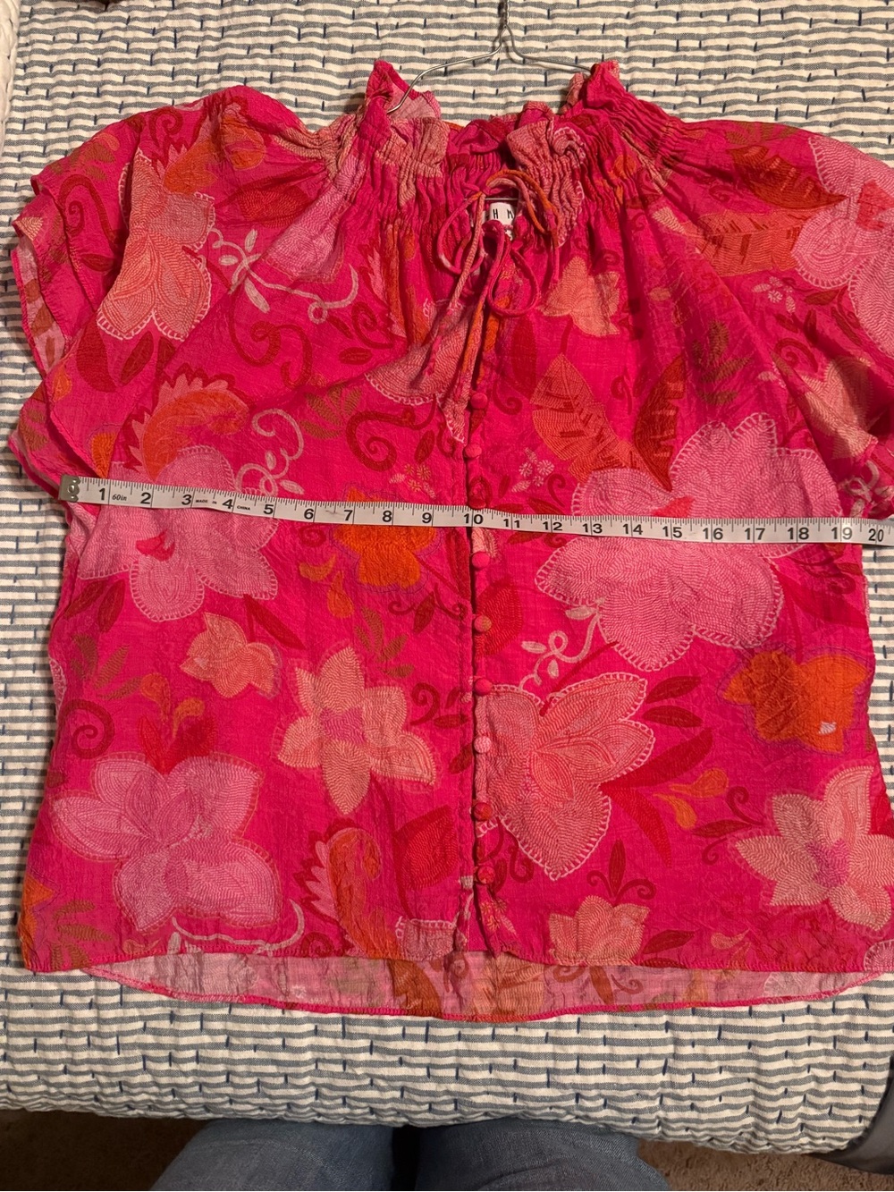 Bright Pink Floral Blouse - Picture 8 of 9